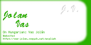 jolan vas business card